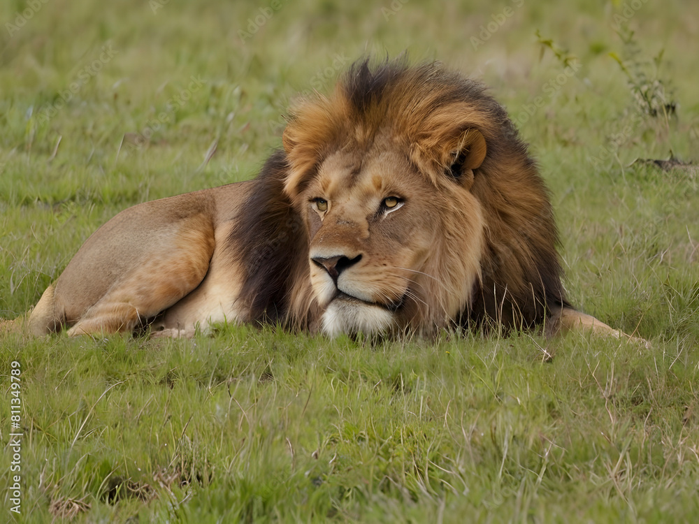 Regal lion in golden savanna. power, grace, and majestic beauty. Regal lion in golden savanna. power, grace, and majestic beauty.