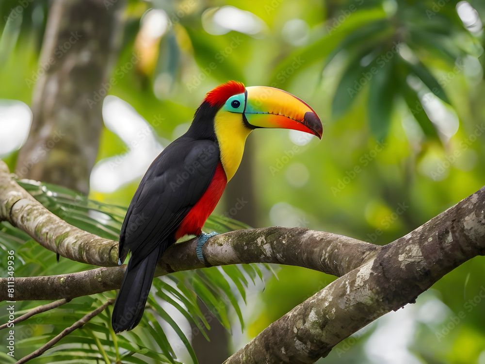 Tropical Bliss. Costa Rican Toucan Amidst Lush Greenery. Tropical Bliss. Costa Rican Toucan Amidst Lush Greenery.