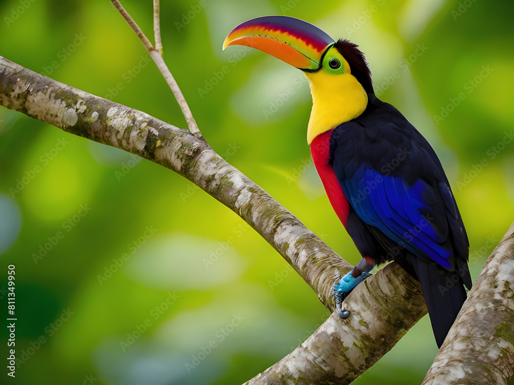 Fototapeta premium Tropical Serenity. Toucan Amid Costa Rican Jungle.