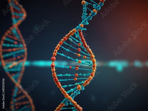 DNA cell: scientific concept, microscopic detail, genetic structure. Generative AI