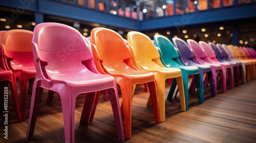 Room Filled With Different Colored Chairs © ArtCookStudio