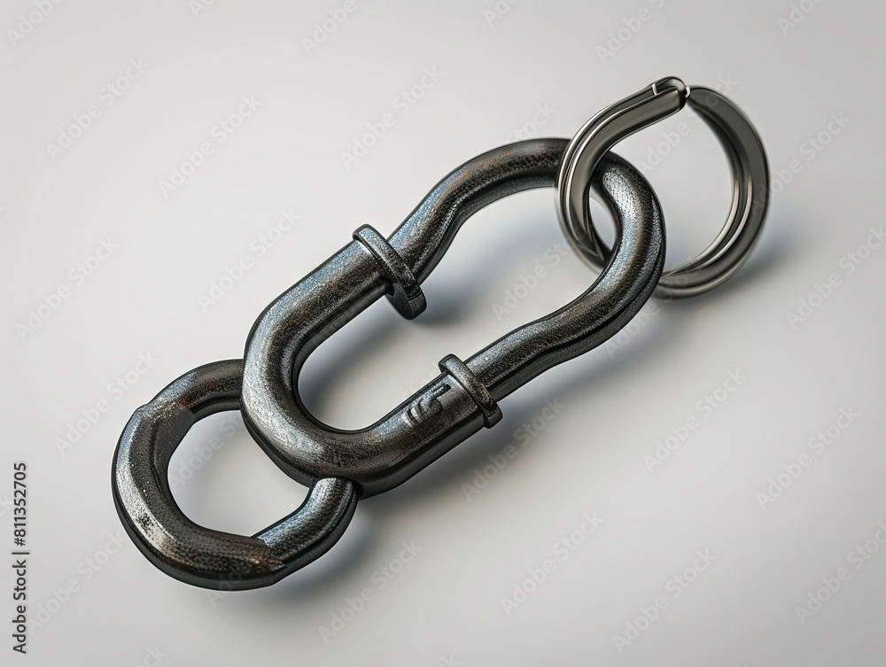 Obraz premium A metal chain with two rings on it.