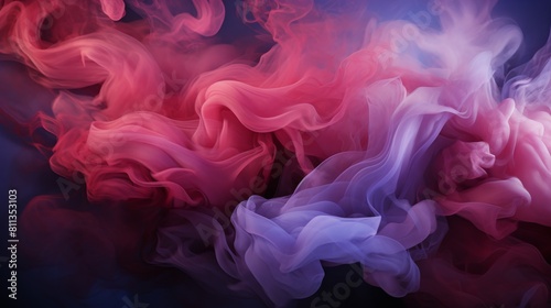 Group of Colored Smokes on Black Background