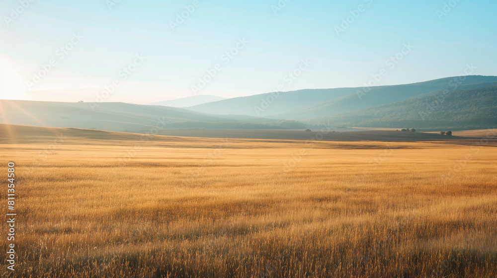 Golden hour over vast wheat fields Golden hour over vast wheat fields