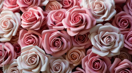 Bouquet of Pink and White Roses