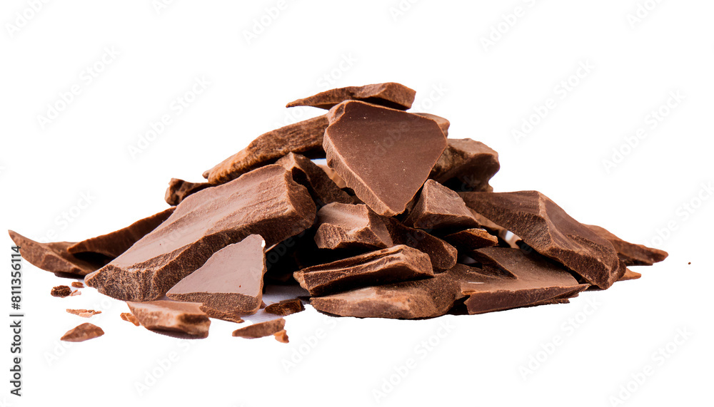 Fototapeta premium chocolate pieces isolated on white