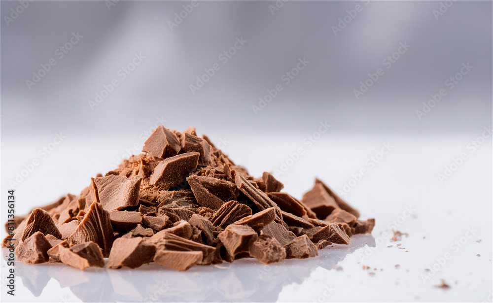 chocolate pieces isolated on white chocolate pieces isolated on white