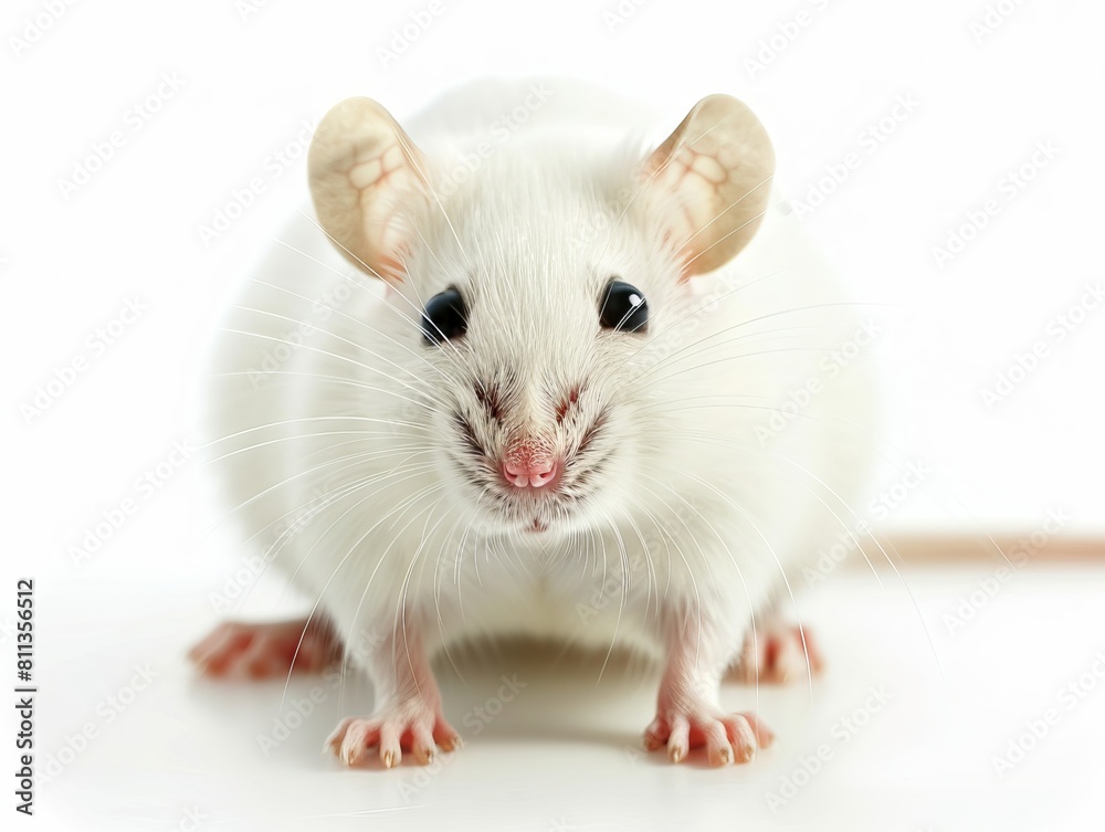 A white rat is standing on a table. Generative AI. A white rat is standing on a table. Generative AI.