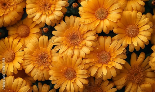 A close-up of bright yellow flowers.