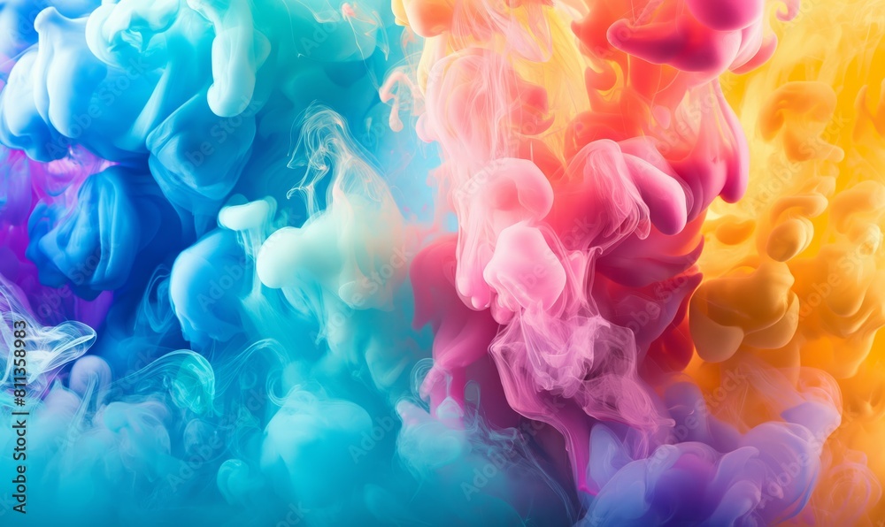 Rainbow of Acrylic Ink in Water - Color Explosion Rainbow of Acrylic Ink in Water - Color Explosion