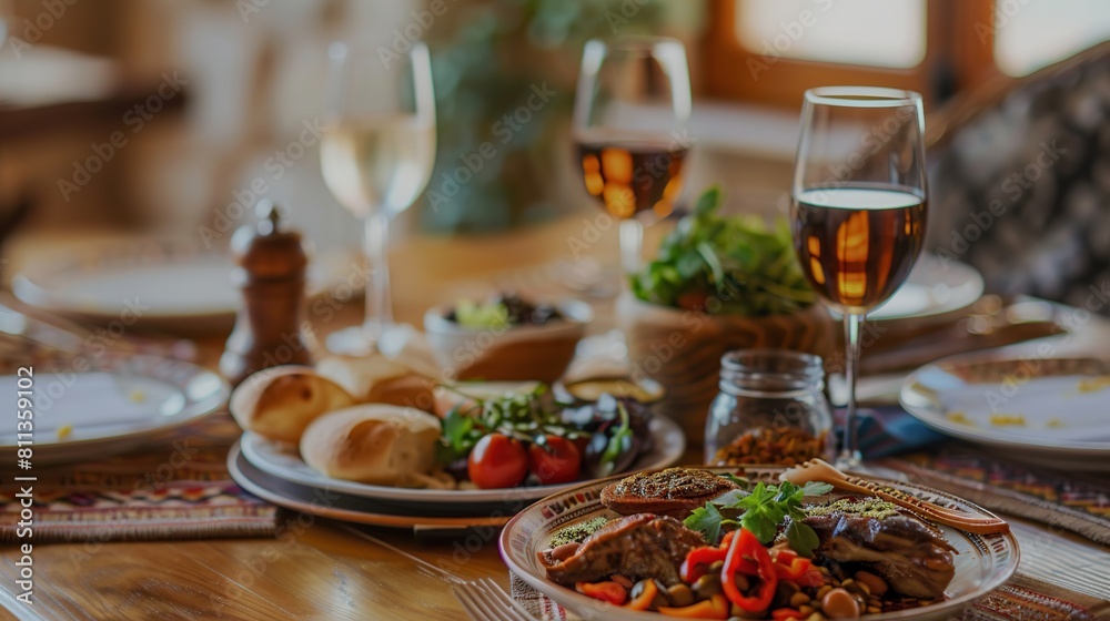 Traditional Middle Eastern assorted meze. Generative Ai Traditional Middle Eastern assorted meze. Generative Ai