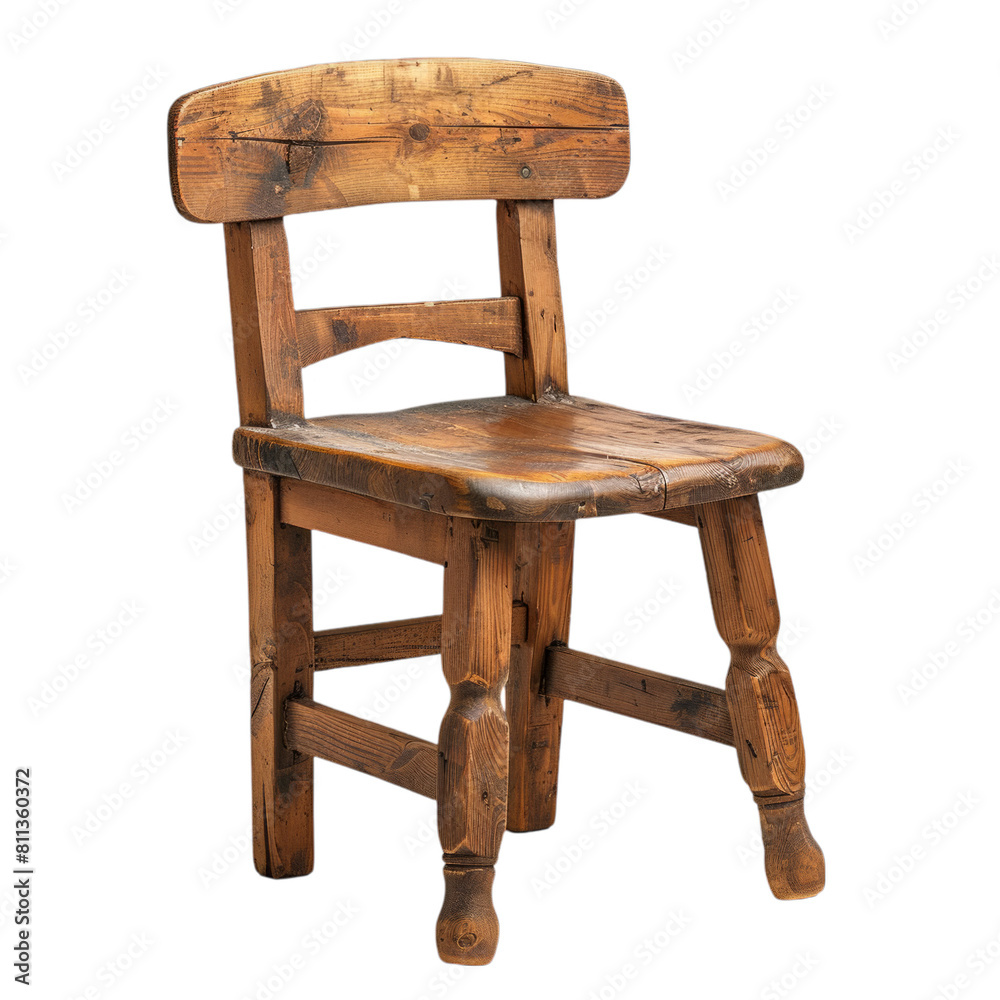 Rustic Wooden Chair Isolated on Transparent Background. Studio product photography for design and print Rustic Wooden Chair Isolated on Transparent Background. Studio product photography for design and print