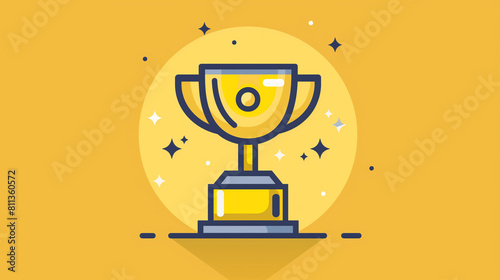 Trophy and award icon against plain background