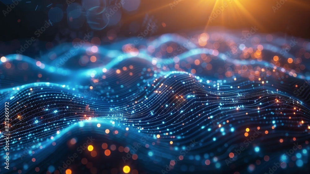 Fototapeta premium Close Up of Chain on Black Background