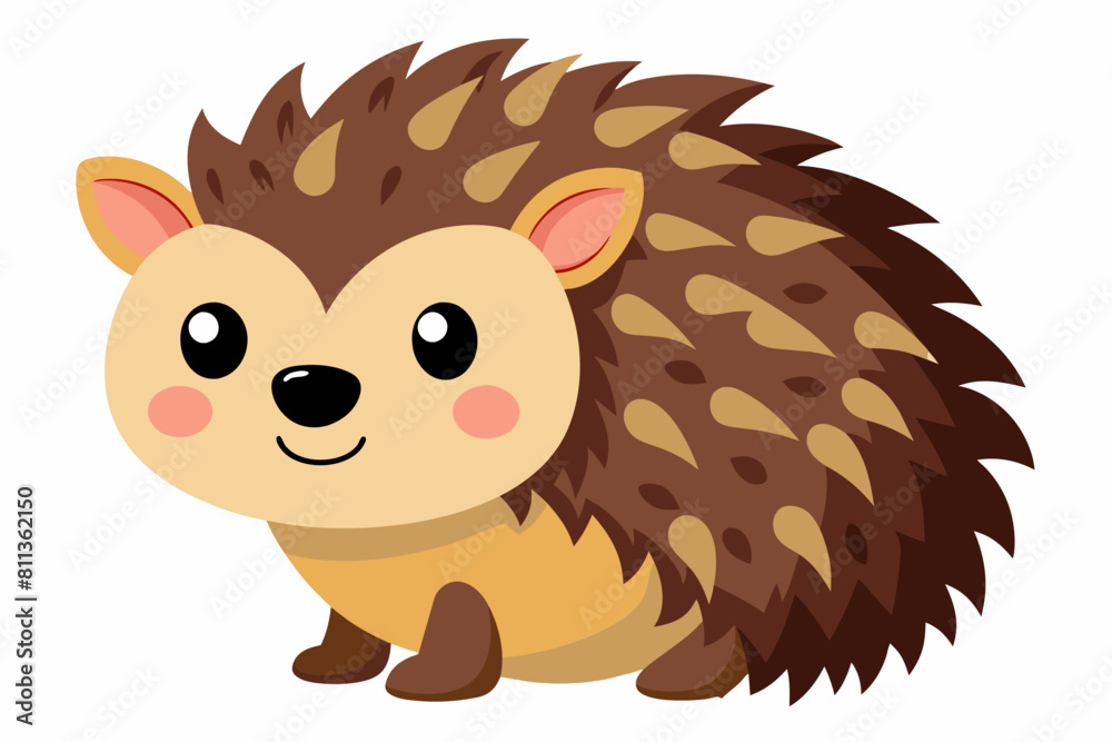 hedgehog cartoon vector illustration