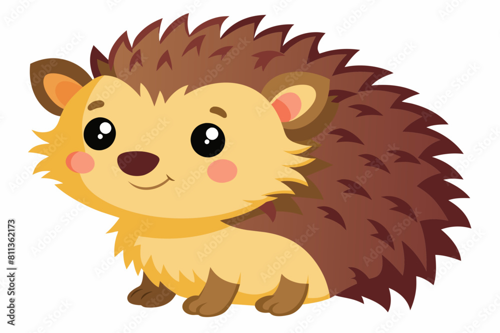 hedgehog cartoon vector illustration