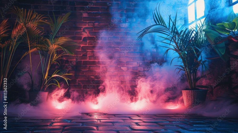 Fototapeta premium Brick Wall Emitting Smoke