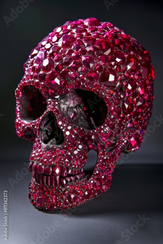 Sparkling Pink Crystal Encrusted Skull
 photo