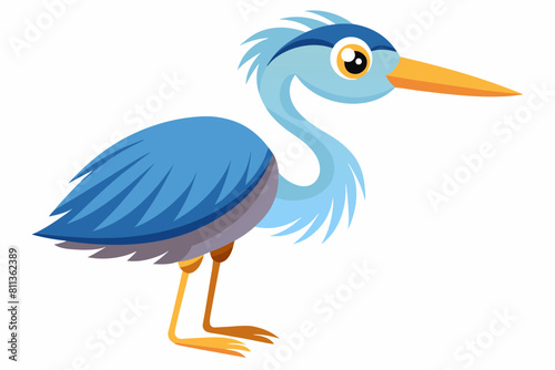 heron bird cartoon vector illustration