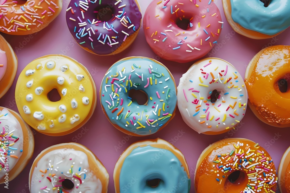 Colorful tasty donuts