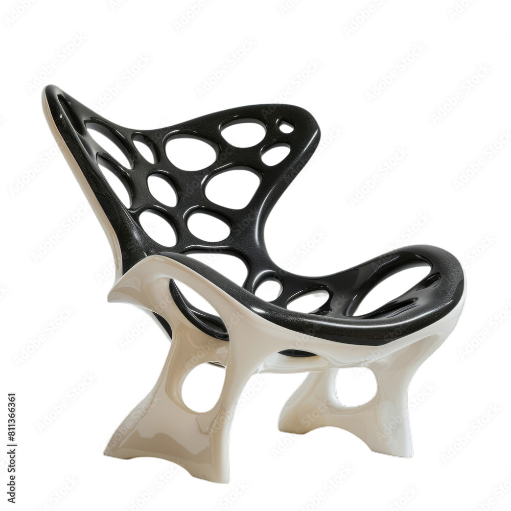 Modern Designer Chair with Abstract Black and White Patterns. design and print Modern Designer Chair with Abstract Black and White Patterns. design and print