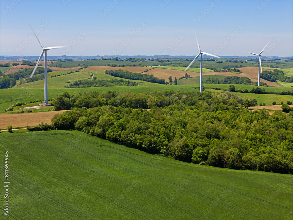 Obraz premium Nature et éoliennes