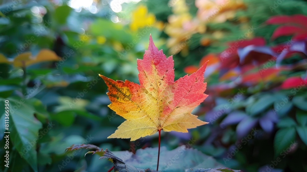 Maple Leaf Captured in Merry Garth Garden Maple Leaf Captured in Merry Garth Garden