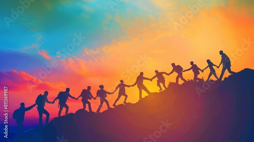 Working with a team spirit can quickly lead to success,teamwork and leadership concept : Generative AI