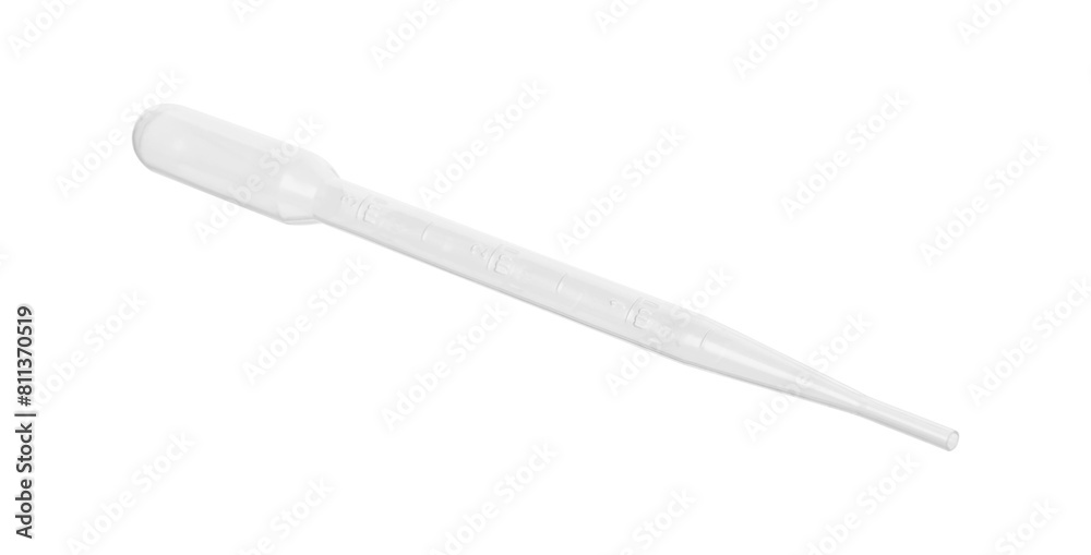 Fototapeta premium One clean transfer pipette isolated on white