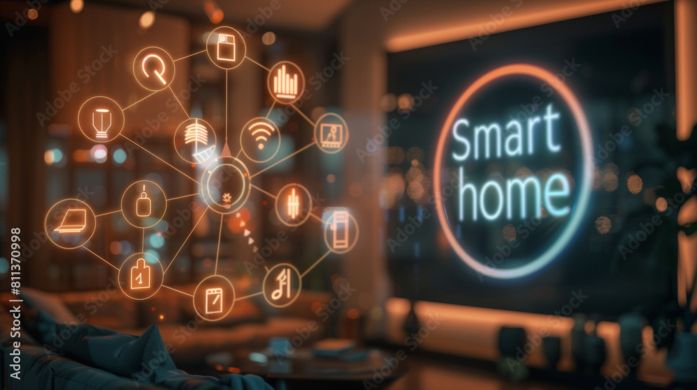 Fototapeta premium Smart Home (Living Room Interior)