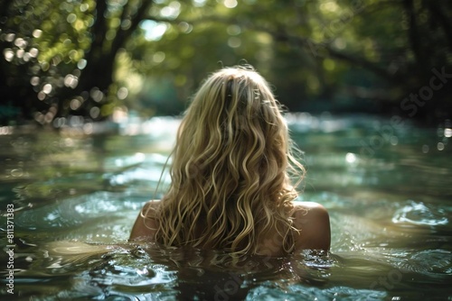 Gorgeous Blonde Locks in a Secluded Oasis