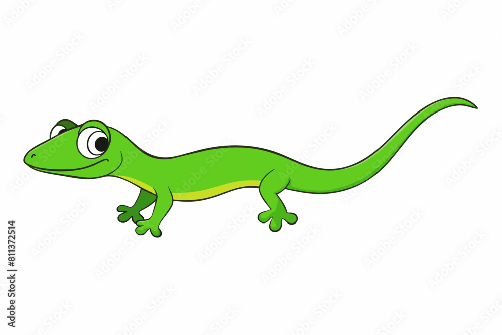 Fototapeta premium Green lizard icon isolated on white background vector illustration 