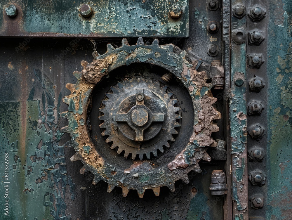 Time's Effect on a Gear Mechanism: A Study in Contrast and Durability