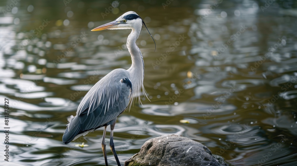Large water birds that are predatory are Grey Herons Large water birds that are predatory are Grey Herons