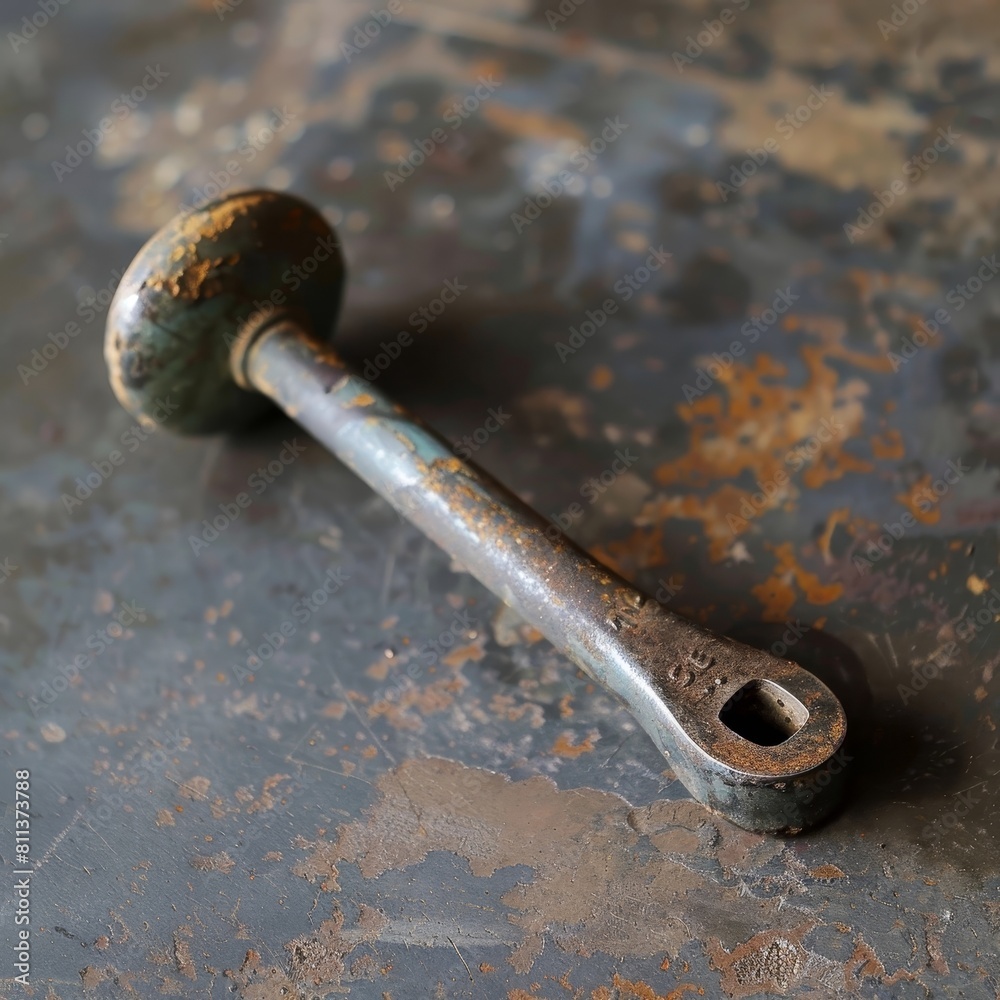 Worn Antique Lever Echoing a History of Industrial Strength and Precision Worn Antique Lever Echoing a History of Industrial Strength and Precision