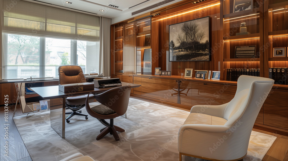 Fototapeta premium photo of a super modern homeoffice, office in private home