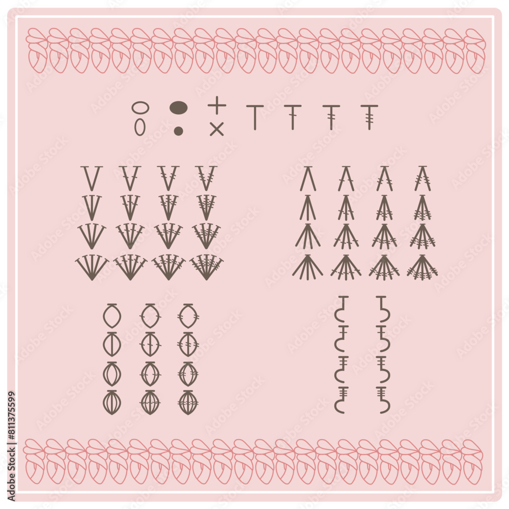 Símbolos crochet graficos recursos para diagramas de tejido a crochet resource for crocheting diagrams
