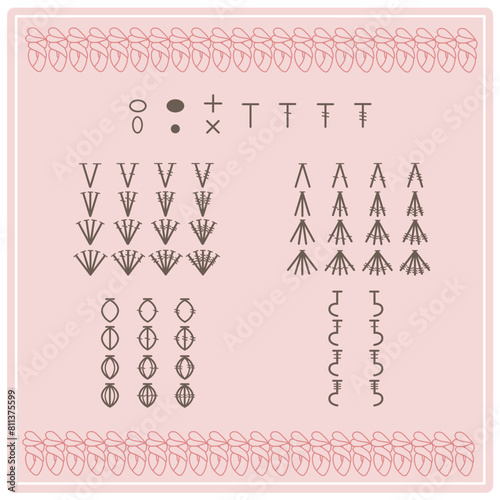 Símbolos crochet graficos recursos para diagramas de tejido a crochet resource for crocheting diagrams