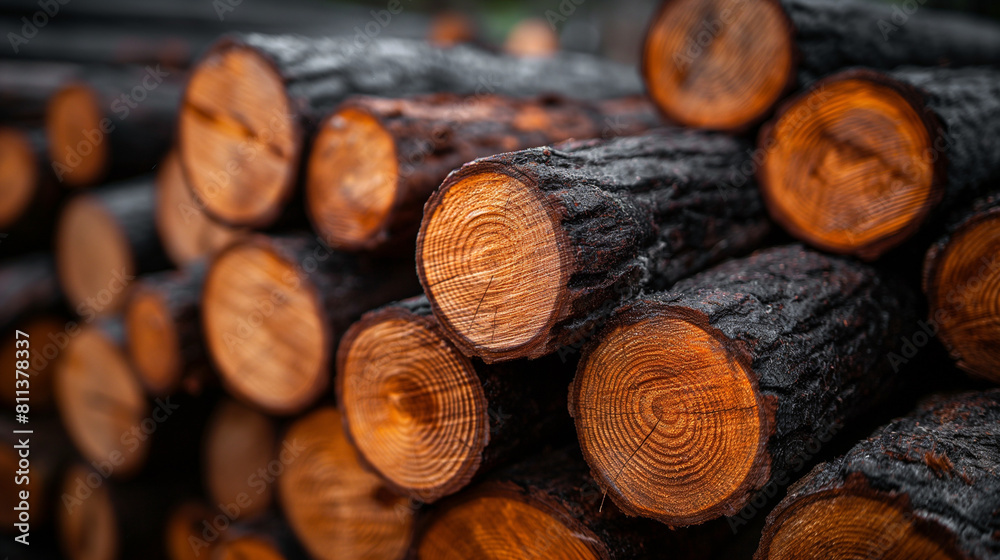 Background of Stacked Wooden Logs Background of Stacked Wooden Logs