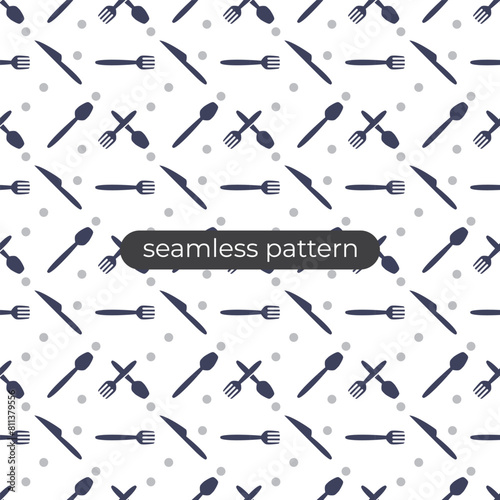 knife fork and spoon background with seamless patern style