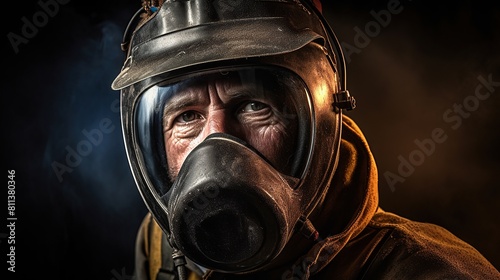Professional welder and welder mask brew seam Generative AI photo