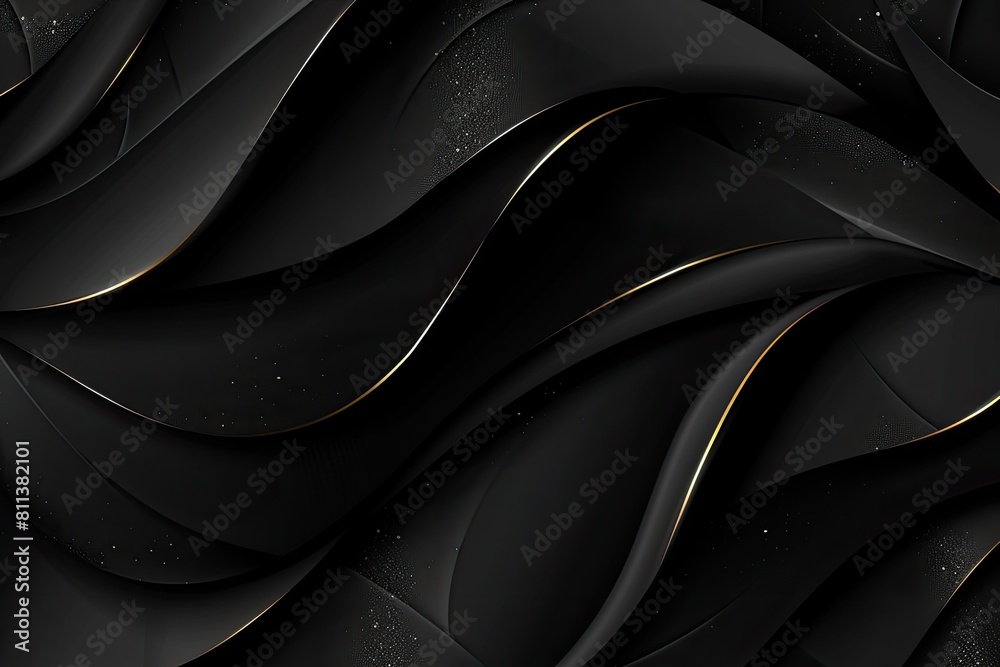 Fototapeta premium A black and gold design with a gold line running through it. The design is abstract and has a sense of movement