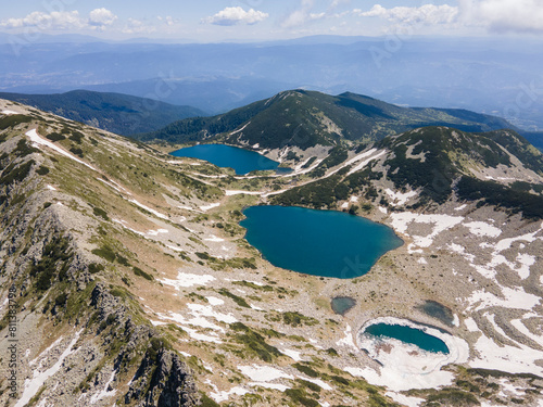 Aerial view of Pirin Mountain near Popovo Lake, Bulgaria