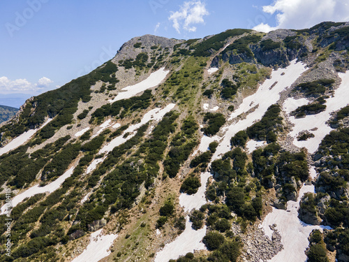 Aerial view of Pirin Mountain near Popovo Lake, Bulgaria