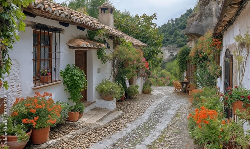 Charming Alley in Mediterranean Village.