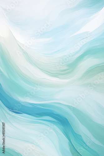 Wavy green and blue background. Abstract summer texture. Generative AI.