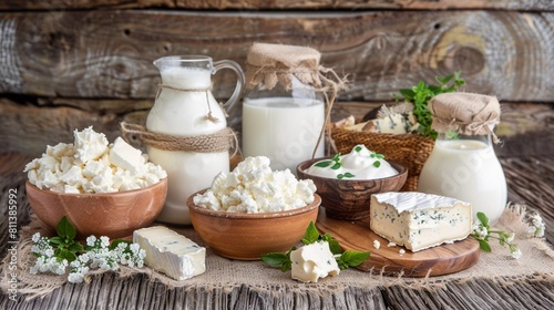 A Dairy Delight  A Rustic Tabletop Spread Showcases the Versatility of Milk