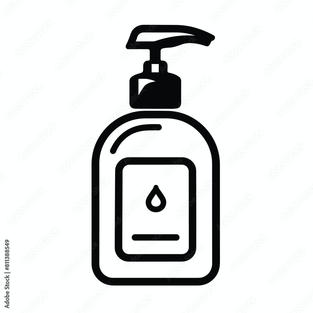 Liquid soap container bottle icon hygiene concept vector illustration Liquid soap container bottle icon hygiene concept vector illustration