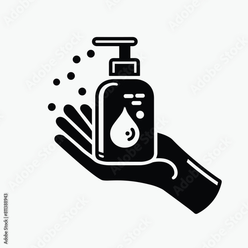 Liquid soap container bottle icon hygiene concept vector illustration