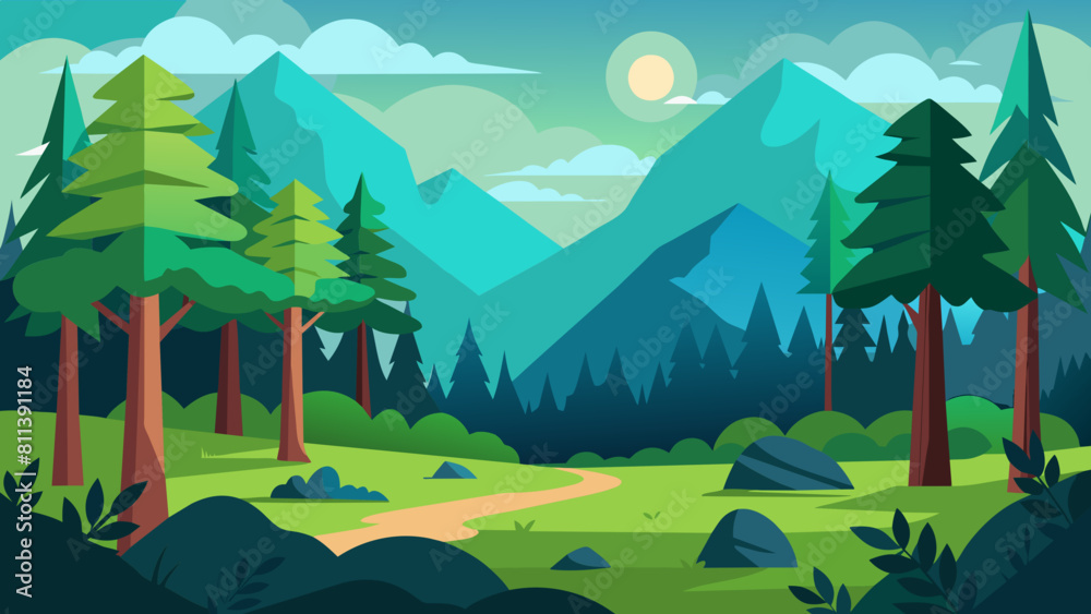 forest cartoon vector illustration